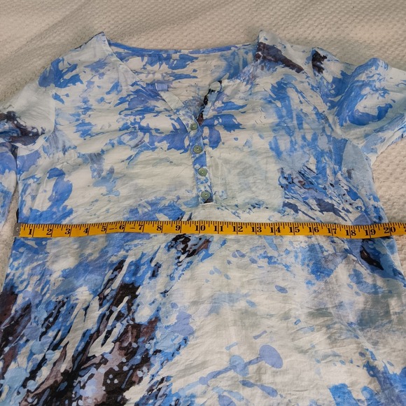 Habitat Clothes To Live In Blue‎ Tie Dye Tunic Xs Lagenlook Art To Wear  Beachy - Picture 7 of 10